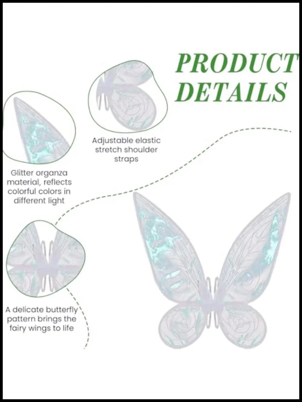 Fairy Wings Butterfly Costume Accessory Halloween Dress Up Lightweight